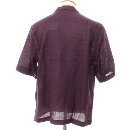 [New] PT TORINO Linen Open Collar Short Sleeve Shirt Dark Purple [Size 40] [PUP] [S/S] [Condition Rank N] [Men&