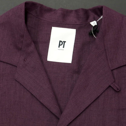 [New] PT TORINO Linen Open Collar Short Sleeve Shirt Dark Purple [Size 40] [PUP] [S/S] [Condition Rank N] [Men&