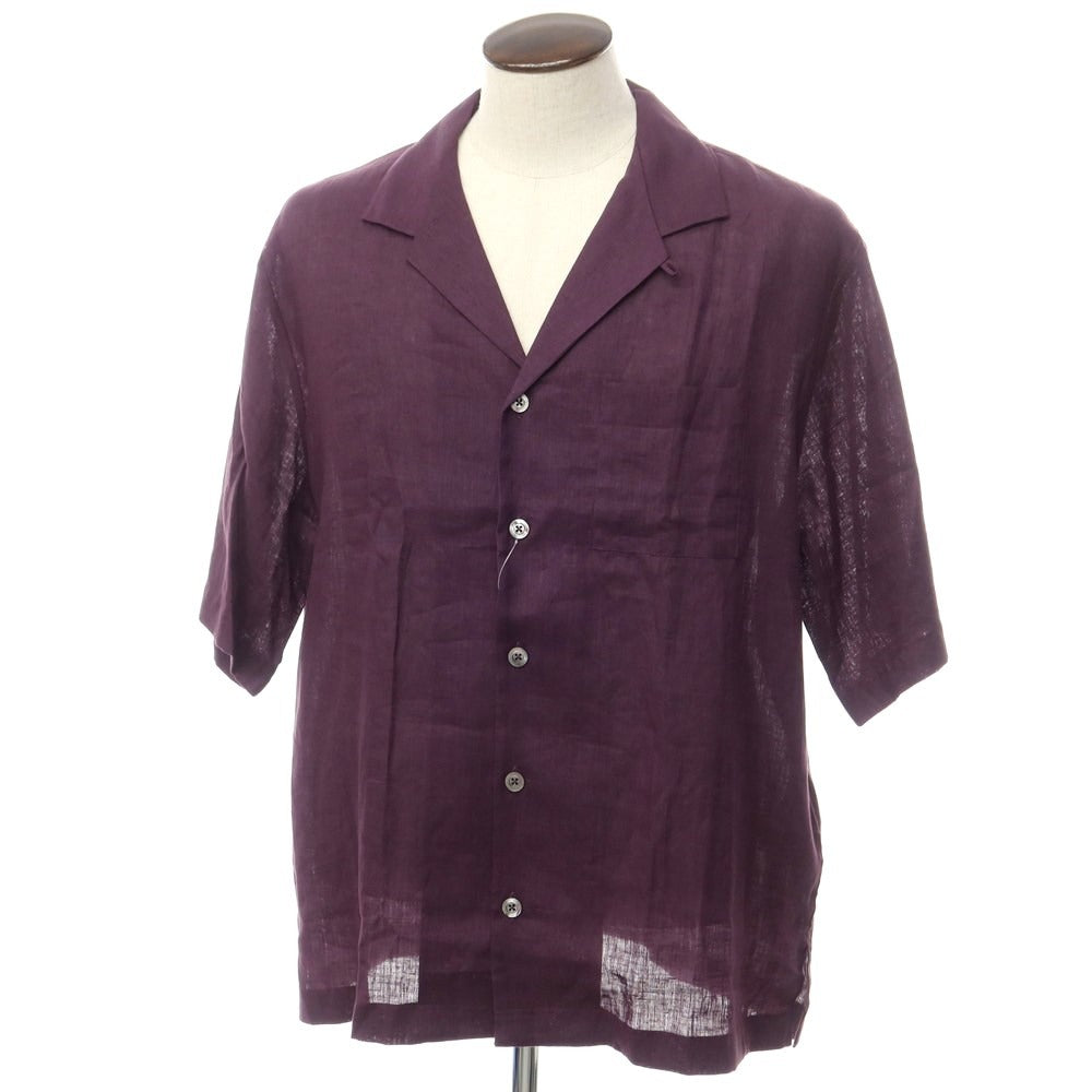 [New] PT TORINO Linen Open Collar Short Sleeve Shirt Dark Purple [Size 42] [PUP] [S/S] [Condition Rank N] [Men&