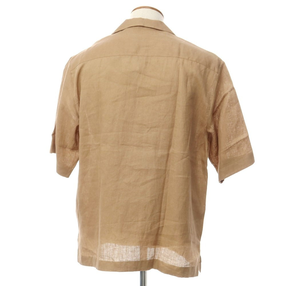 [New] PT TORINO Linen Open Collar Short Sleeve Shirt Beige [Size 39] [BEI] [S/S] [Condition Rank N] [Men&