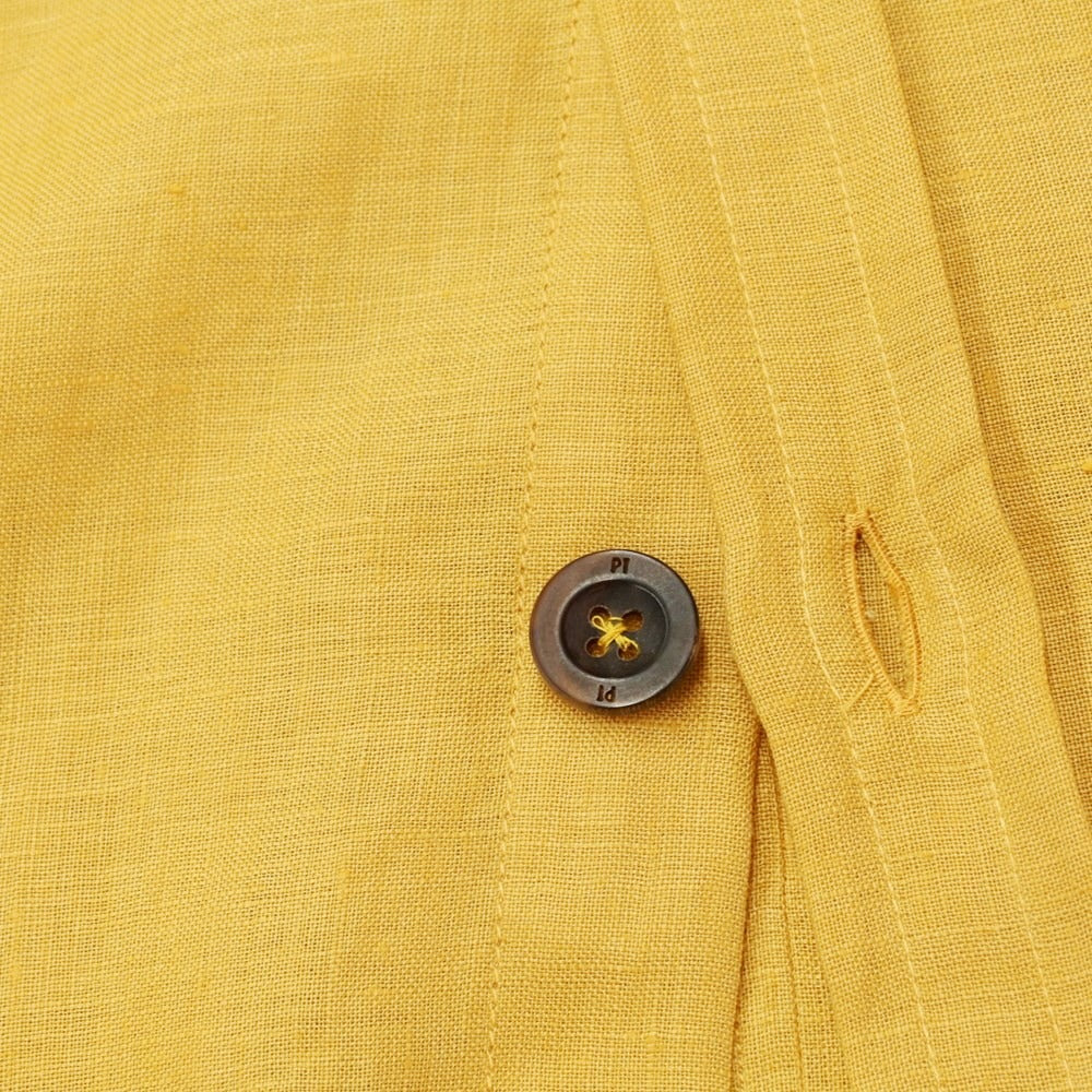 [New Outlet] PT TORINO Linen Safari Shirt, Short Sleeve Shirt, Mustard [Size 40] [YEL] [S/S] [Condition Rank N-] [Men&