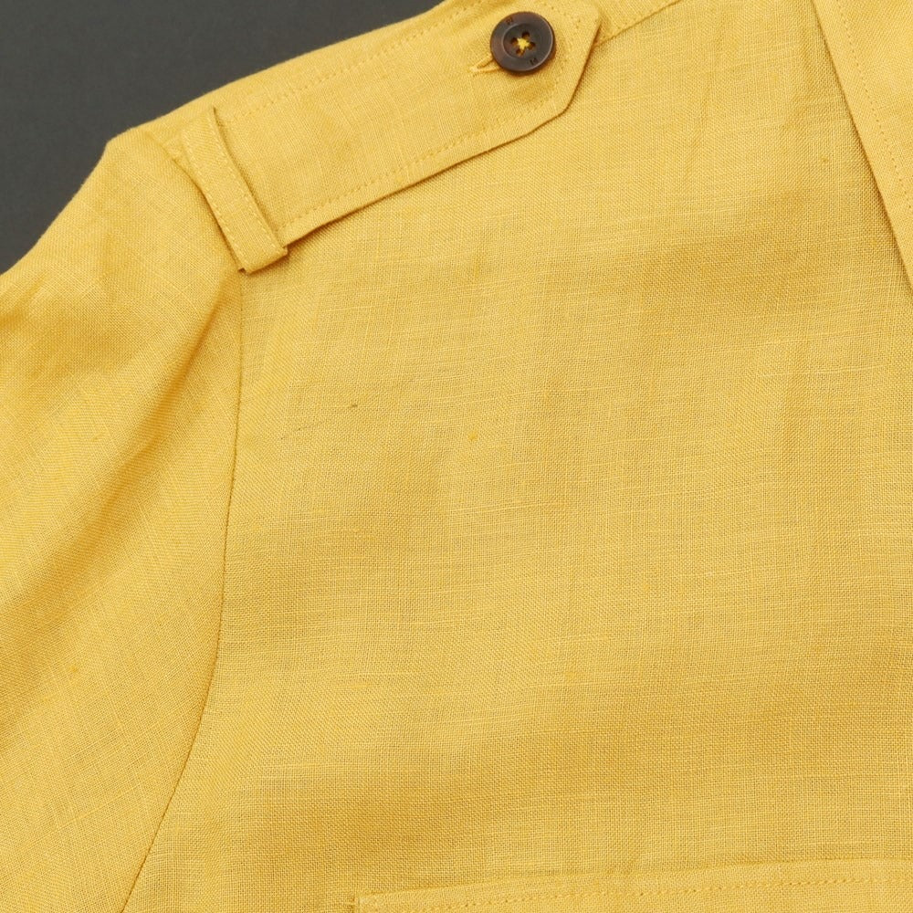 [New Outlet] PT TORINO Linen Safari Shirt, Short Sleeve Shirt, Mustard [Size 40] [YEL] [S/S] [Condition Rank N-] [Men&