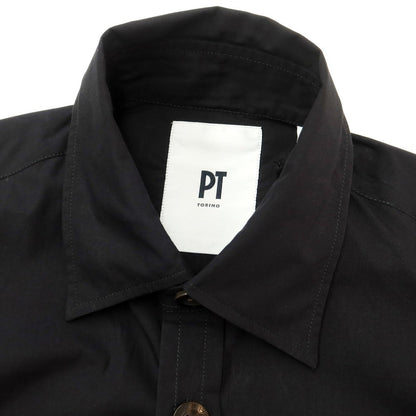 [New] PT TORINO Cotton Safari Shirt Short Sleeve Shirt Black [Size 39] [BLK] [S/S] [Condition Rank N] [Men&