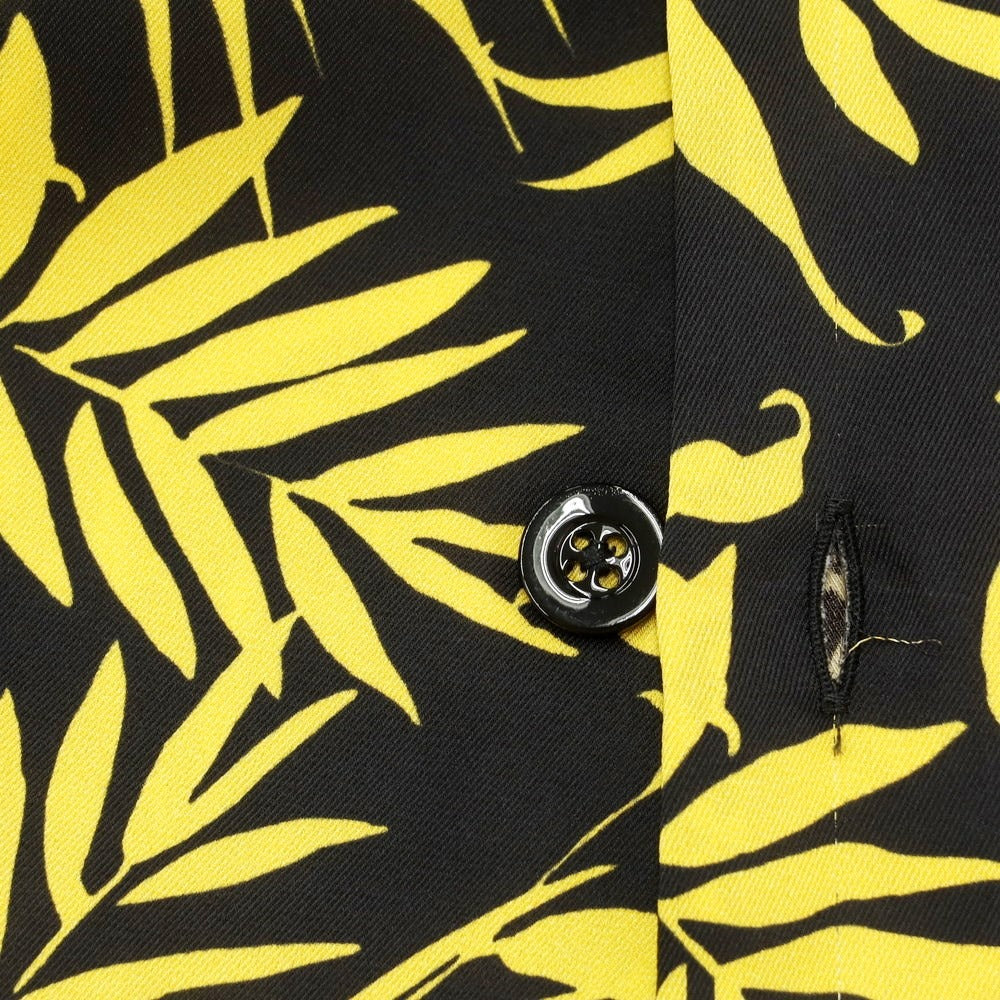 [New] PT TORINO polyester open collar short sleeve shirt black x yellow [size 37] [BLK] [S/S] [Condition rank N] [Men&