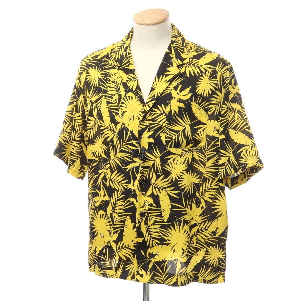 [New] PT TORINO polyester open collar short sleeve shirt black x yellow [size 38] [BLK] [S/S] [Condition rank N] [Men&