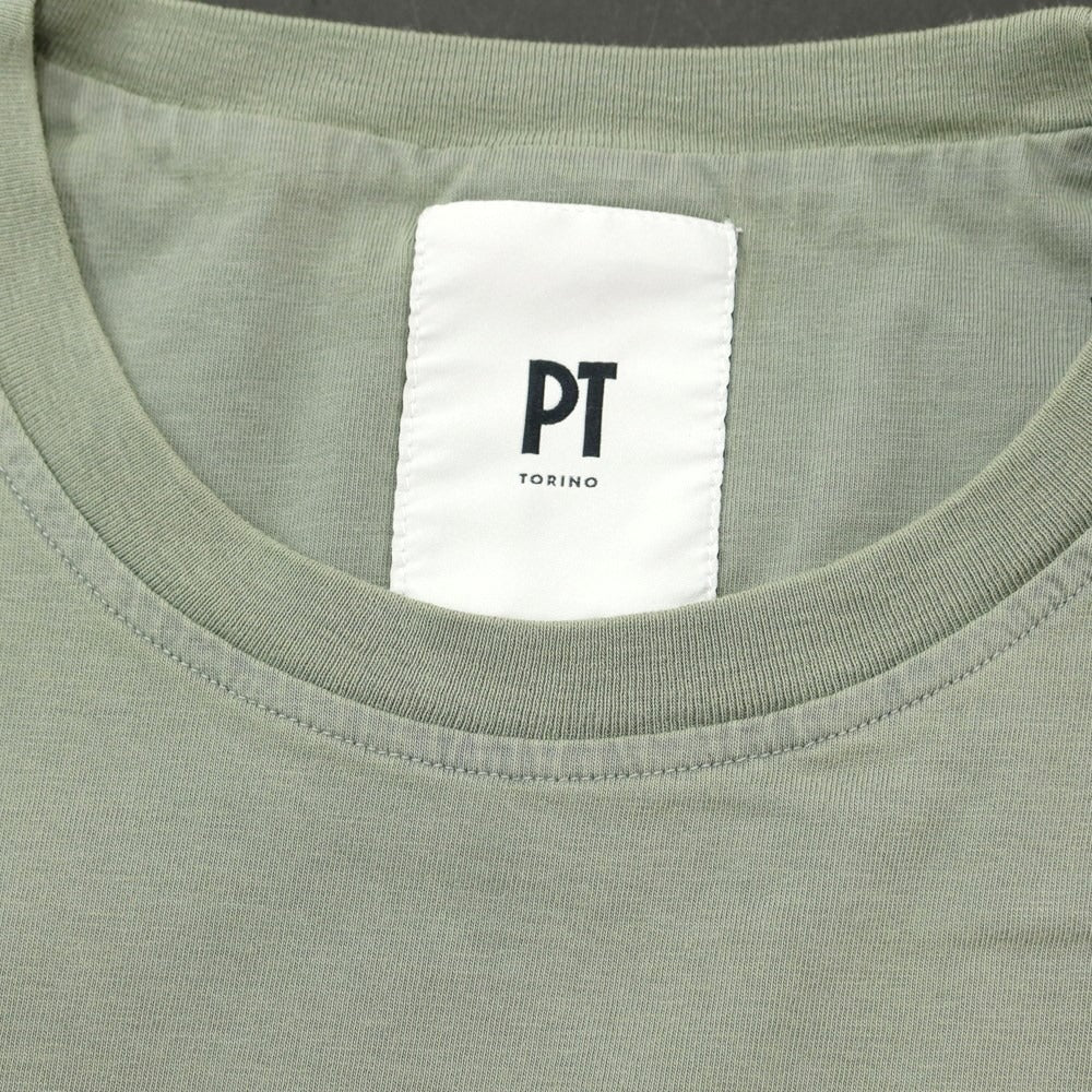 [New] PT TORINO Cotton Crew Neck Short Sleeve T-Shirt Sage Green [52] [Condition Rank N] [Men&