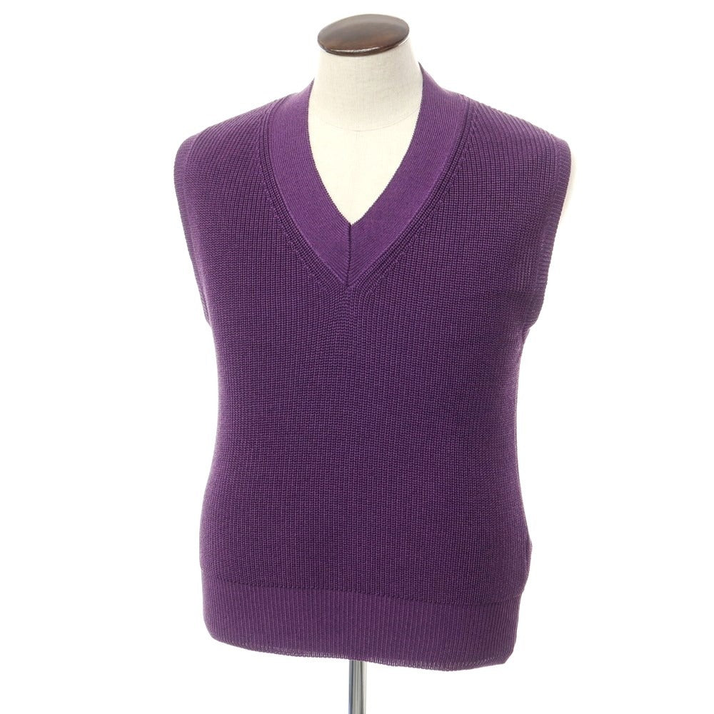 [New] PT TORINO Cotton Rayon V-neck Knit Vest Purple [48] [Condition Rank N] [Men&