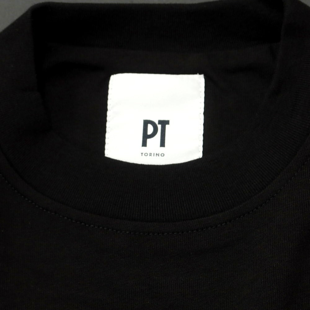 [New] PT TORINO Cotton Crew Neck Long Sleeve T-Shirt Black [48] [Condition Rank N] [Men&