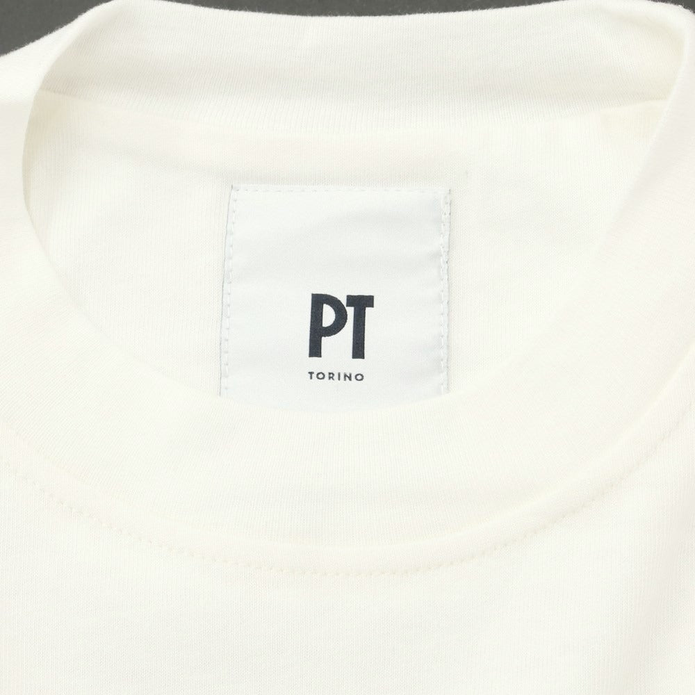 [New] PT TORINO Cotton Crew Neck Long Sleeve T-Shirt White [46] [Condition Rank N] [Men&