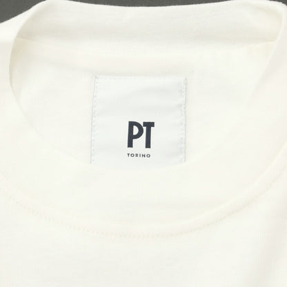 [New] PT TORINO Cotton Crew Neck Long Sleeve T-Shirt White [48] [Condition Rank N] [Men&