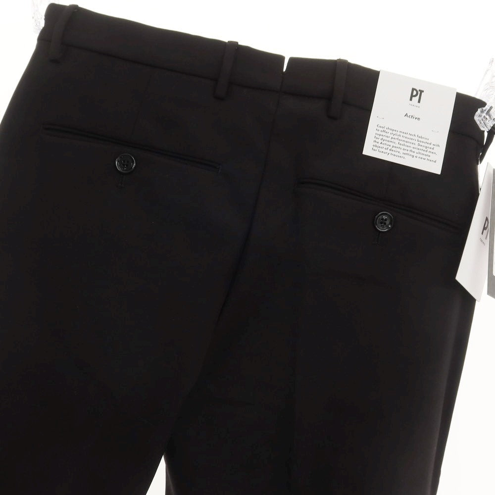 [New] PT TORINO Active Stretch Nylon Casual Slacks Pants Black [44] [Condition Rank N] [Men&