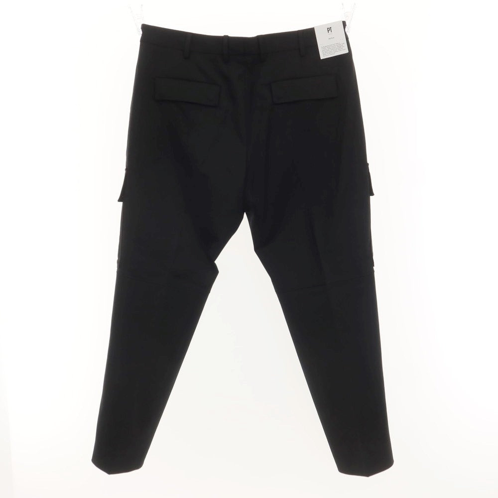 [New] PT TORINO Active polyester wool casual slacks pants
 Black [Size 52] [BLK] [S/S] [Condition Rank N] [Men&