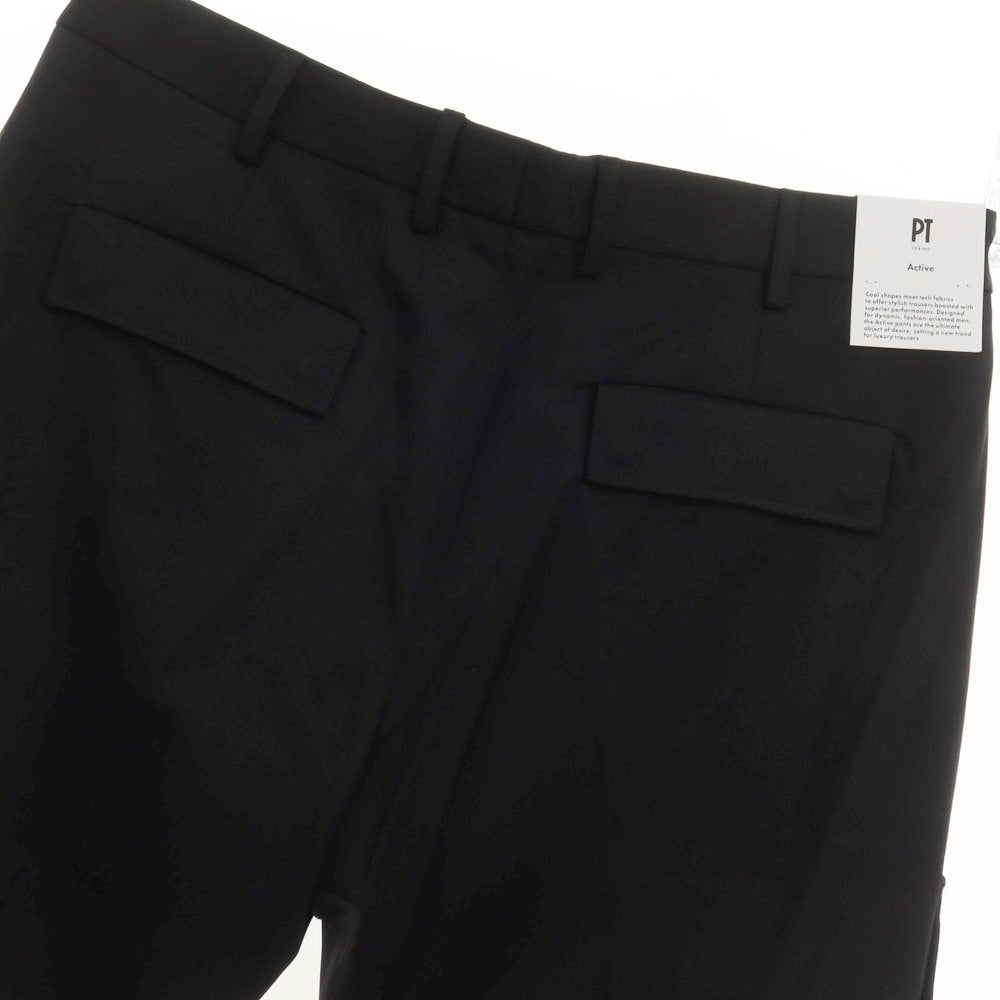 [New] PT TORINO Active polyester wool casual slacks pants
 Black [Size 52] [BLK] [S/S] [Condition Rank N] [Men&