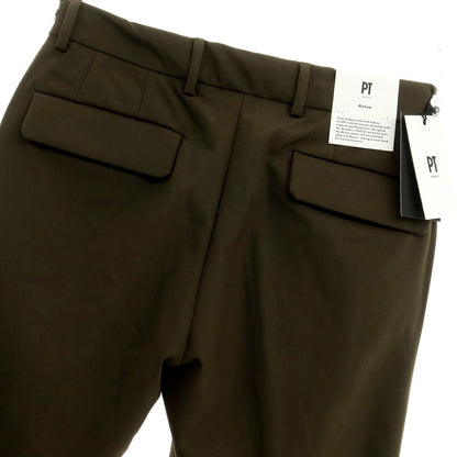 [New] PT TORINO Active Stretch Nylon Casual Slacks Pants
 Dark Olive [Size 46] [GRN] [S/S] [Condition Rank N] [Men&