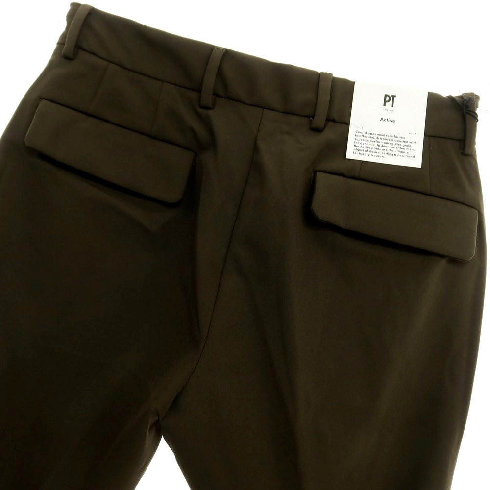 [New Outlet] PT TORINO Active Stretch Nylon Casual Slacks Pants Dark Olive [Size 46] [GRN] [S/S] [Condition Rank N-] [Men&