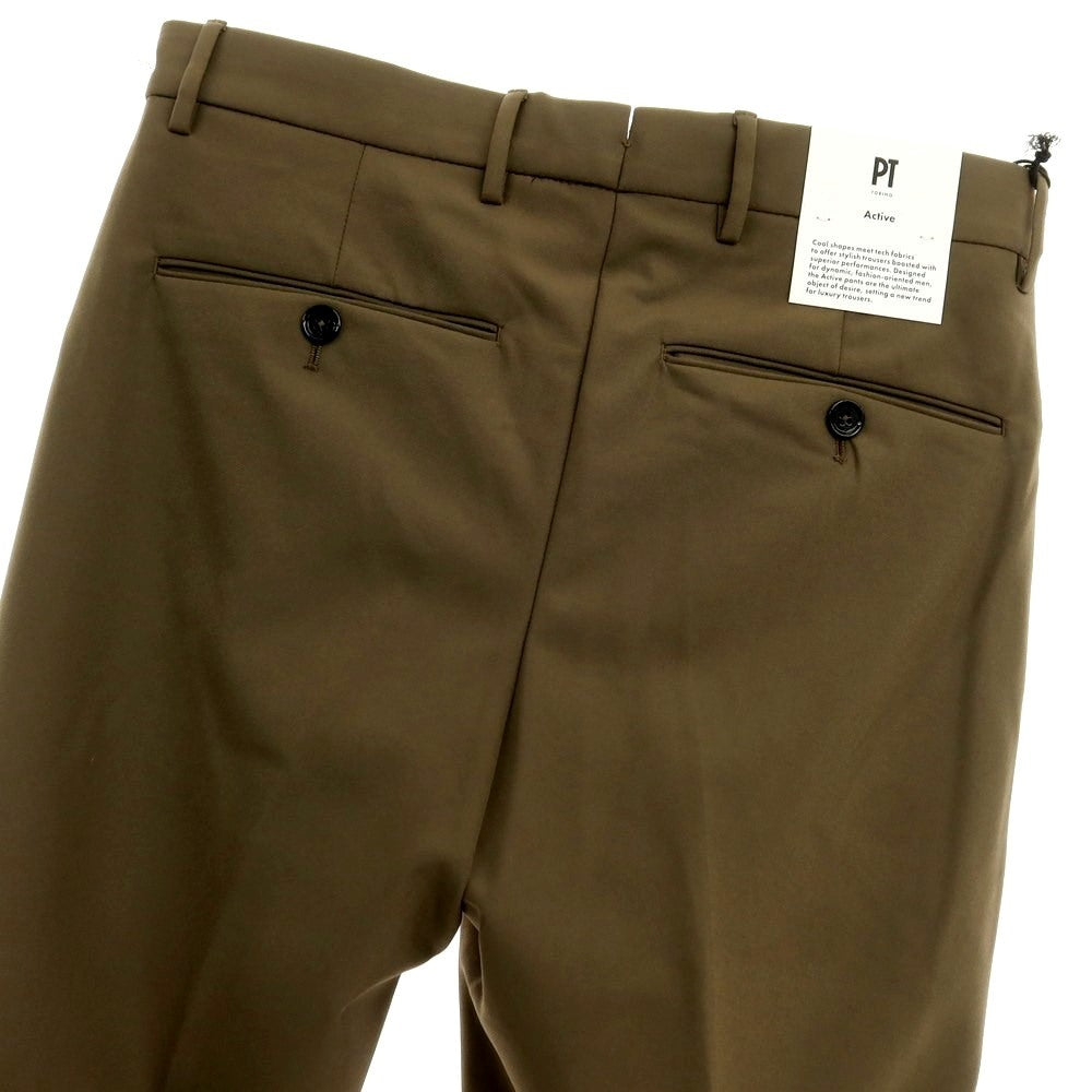 [New] PT TORINO Active Stretch Nylon Casual Slacks Pants
 Brown khaki [Size 44] [KAK] [S/S] [Condition Rank N] [Men&