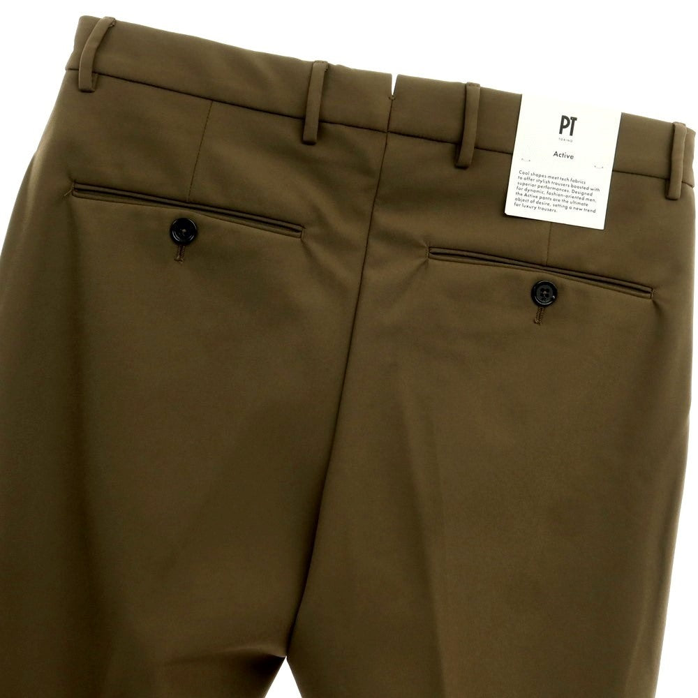 [New] PT TORINO Active Stretch Nylon Casual Slacks Pants
 Brown khaki [Size 46] [KAK] [S/S] [Condition Rank N] [Men&