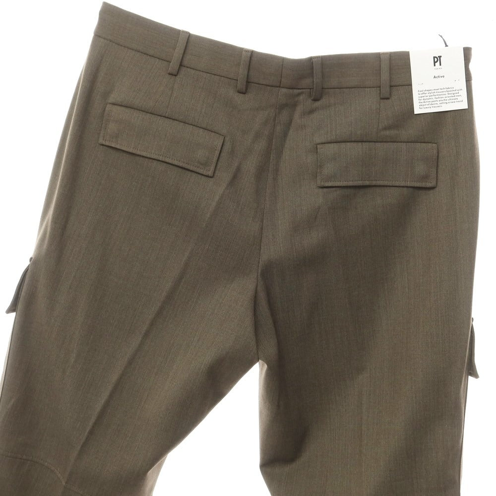 [New] PT TORINO Active Polyester Wool Cargo Casual Slacks Pants Ash Brown [Size 50] [BRW] [S/S] [Condition Rank N] [Men&