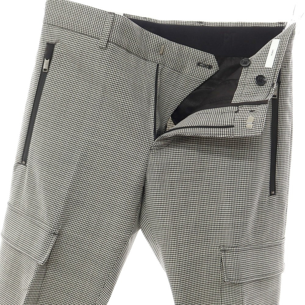 [New] PT TORINO Active Stretch Wool Cargo Casual Slacks Pants White x Black [Size 44] [GRY] [S/S] [Condition Rank N] [Men&