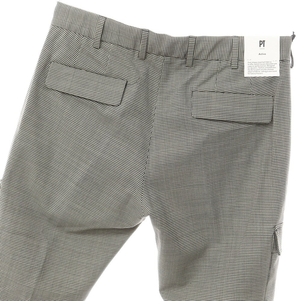 [New] PT TORINO Active Stretch Wool Cargo Casual Slacks Pants White x Black [Size 52] [GRY] [S/S] [Condition Rank N] [Men&