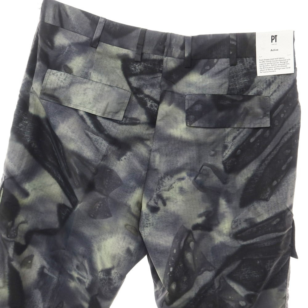 [New] PT TORINO Active Ripstop Nylon Casual Slacks Pants Gray x Green [Size 48] [GRY] [S/S] [Condition Rank N] [Men&