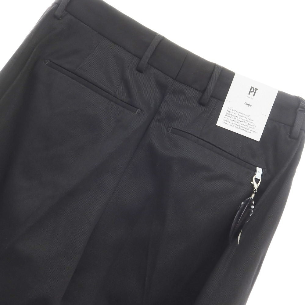 [New Outlet] PT Torino Edge QUINDICI Cellulose Cotton Slacks Pants Black [46] [Condition Rank N-] [Men&