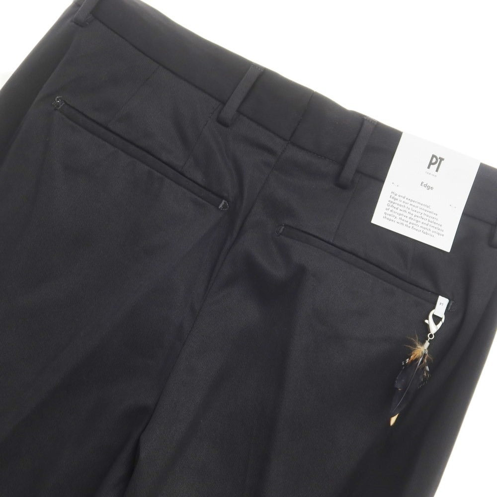 [New Outlet] PT Torino Edge QUINDICI Cellulose Cotton Slacks Pants Black [44 (Paper Tag) ][Condition Rank N- ][Men&