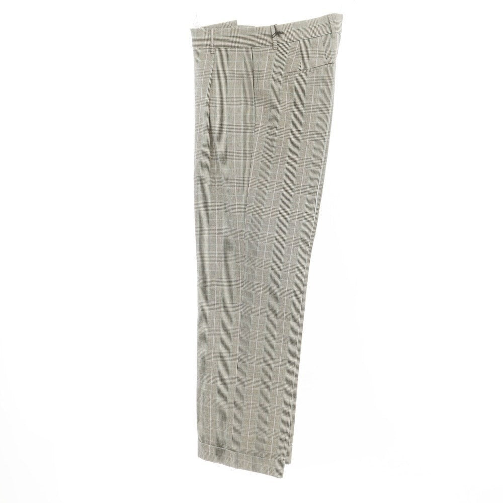 [New] PT TORINO Edge QUINDICI Cotton Check Slacks Pants Beige x Black x Green [46] [Condition Rank N] [Men&