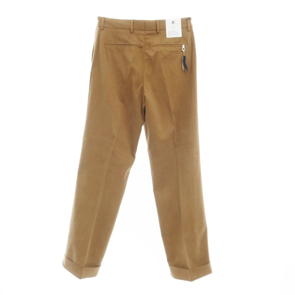 [New Outlet] PT Torino Edge QUINDICI Cellulose Cotton Slacks Pants Camel Brown [44] [Condition Rank N-] [Men&