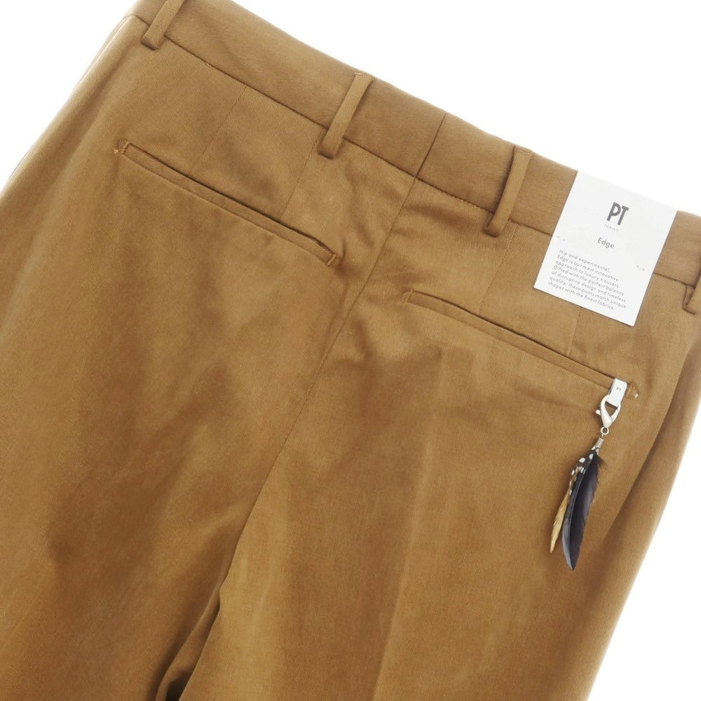 [New Outlet] PT Torino Edge QUINDICI Cellulose Cotton Slacks Pants Camel Brown [44] [Condition Rank N-] [Men&