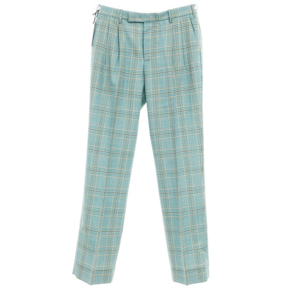 [New] PT TORINO Edge DICIANNOVE Wool Check Slacks Pants Blue Green x White [48] [Condition Rank N] [Men&