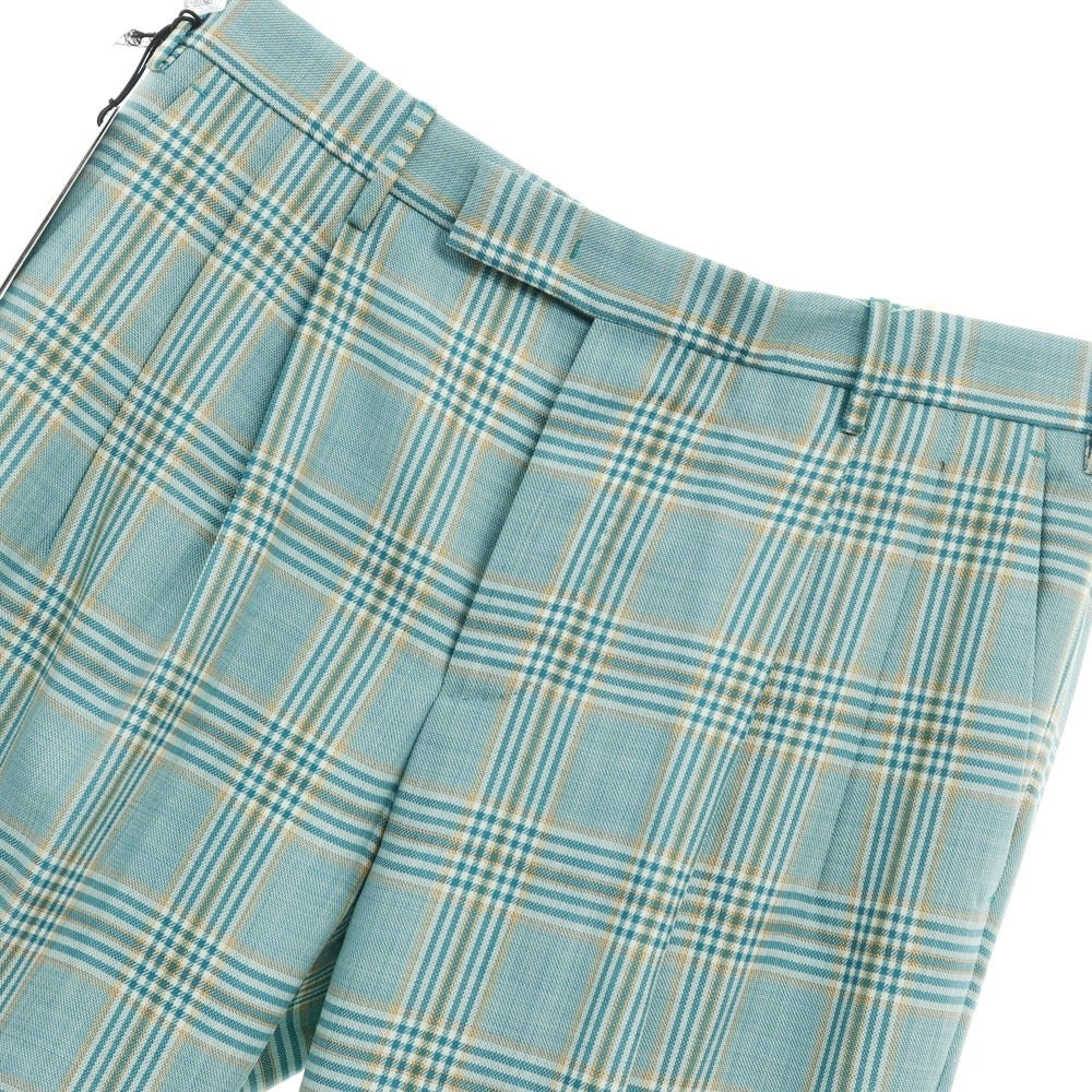 [New] PT TORINO Edge DICIANNOVE Wool Check Slacks Pants Blue Green x White [48] [Condition Rank N] [Men&