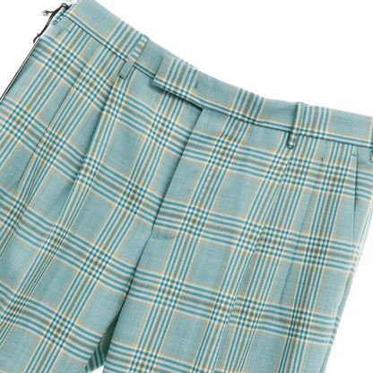 [New] PT TORINO Edge DICIANNOVE Wool Check Slacks Pants Blue Green x White [48] [Condition Rank N] [Men&