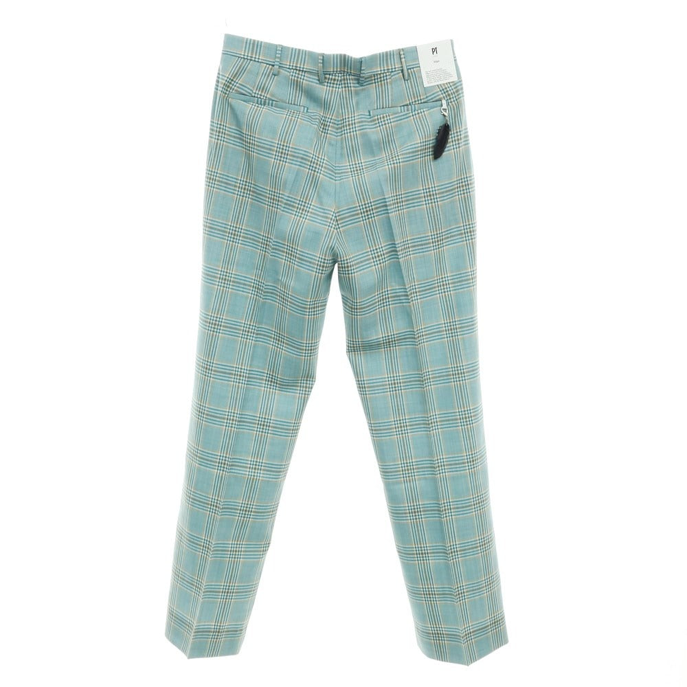 [New] PT TORINO Edge DICIANNOVE Wool Check Slacks Pants Blue Green x White [48] [Condition Rank N] [Men&