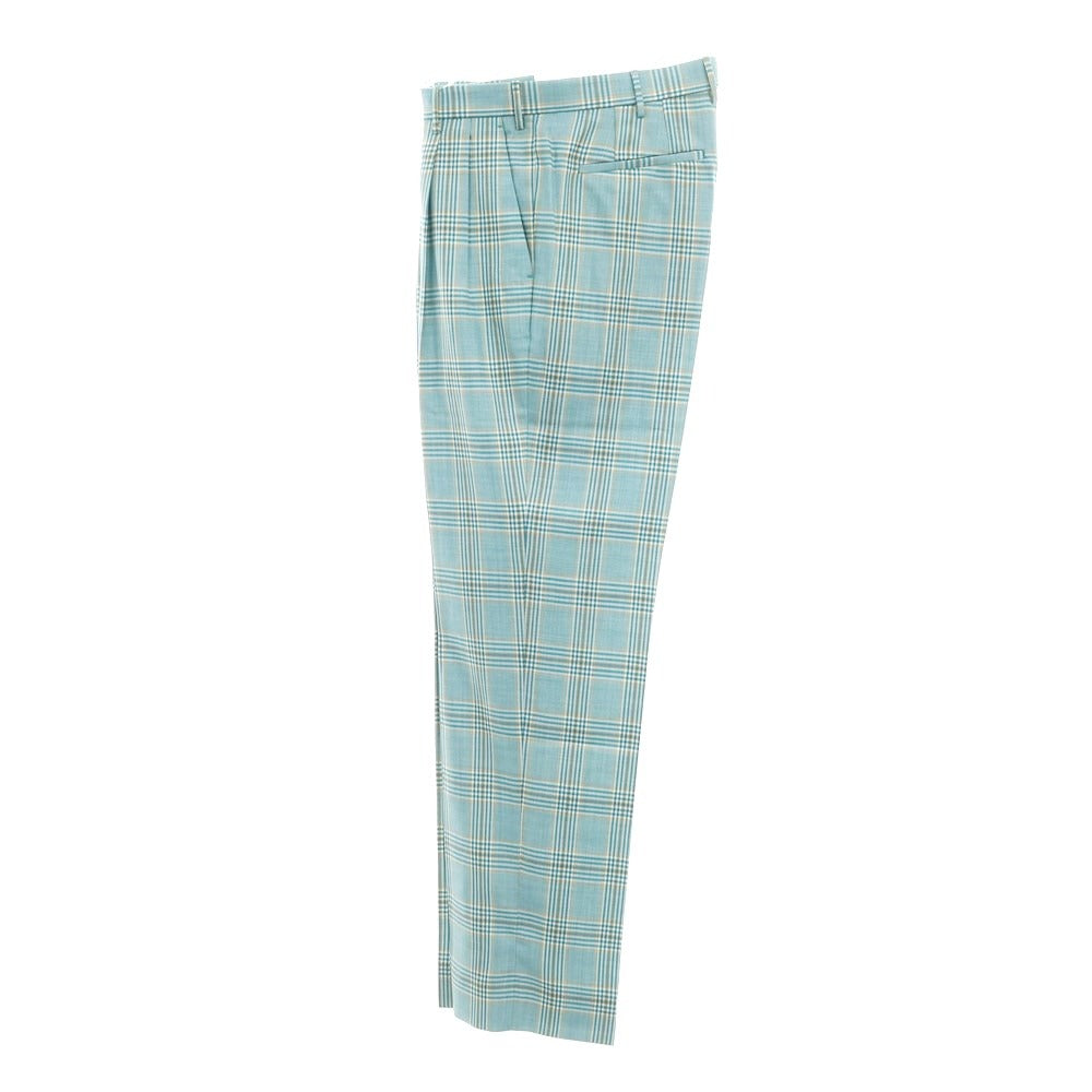 [New] PT TORINO Edge DICIANNOVE Wool Check Slacks Pants Blue Green x White [48] [Condition Rank N] [Men&
