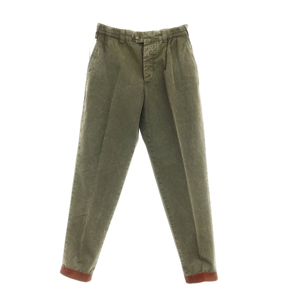 [New] PT TORINO Reworked Cotton Linen Casual Slacks Pants Dark Olive [Size 32] [GRN] [S/S] [Condition Rank N] [Men&