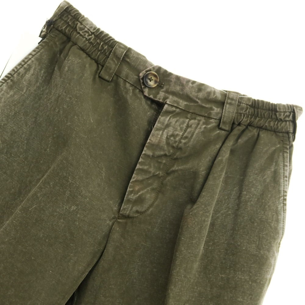 [New] PT TORINO Reworked Cotton Linen Casual Slacks Pants Dark Olive [Size 32] [GRN] [S/S] [Condition Rank N] [Men&