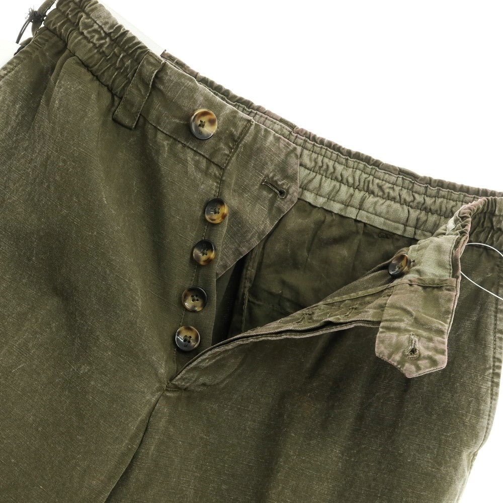 [New] PT TORINO Reworked Cotton Linen Casual Slacks Pants Dark Olive [Size 32] [GRN] [S/S] [Condition Rank N] [Men&