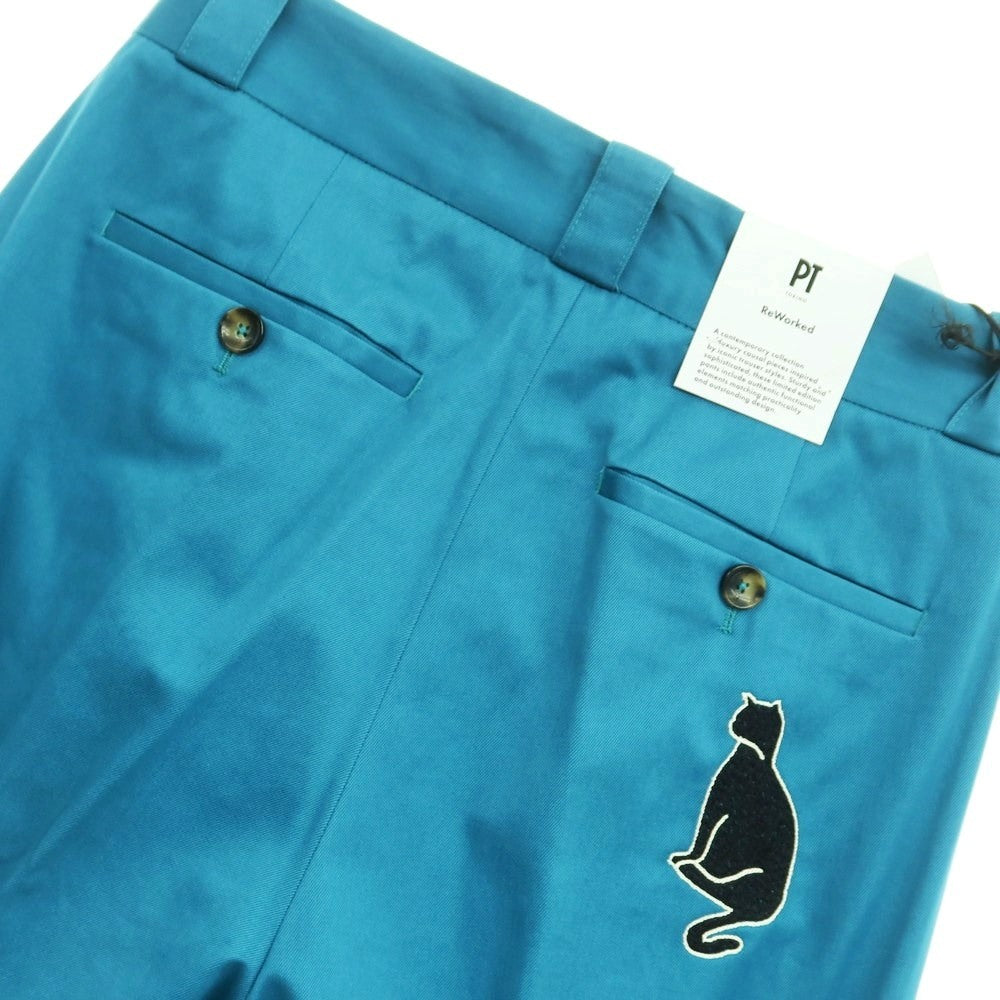 [New] PT TORINO Reworked Cotton Casual Slacks Pants Dark Turquoise [Size 30] [BLU] [S/S] [Condition Rank N] [Men&