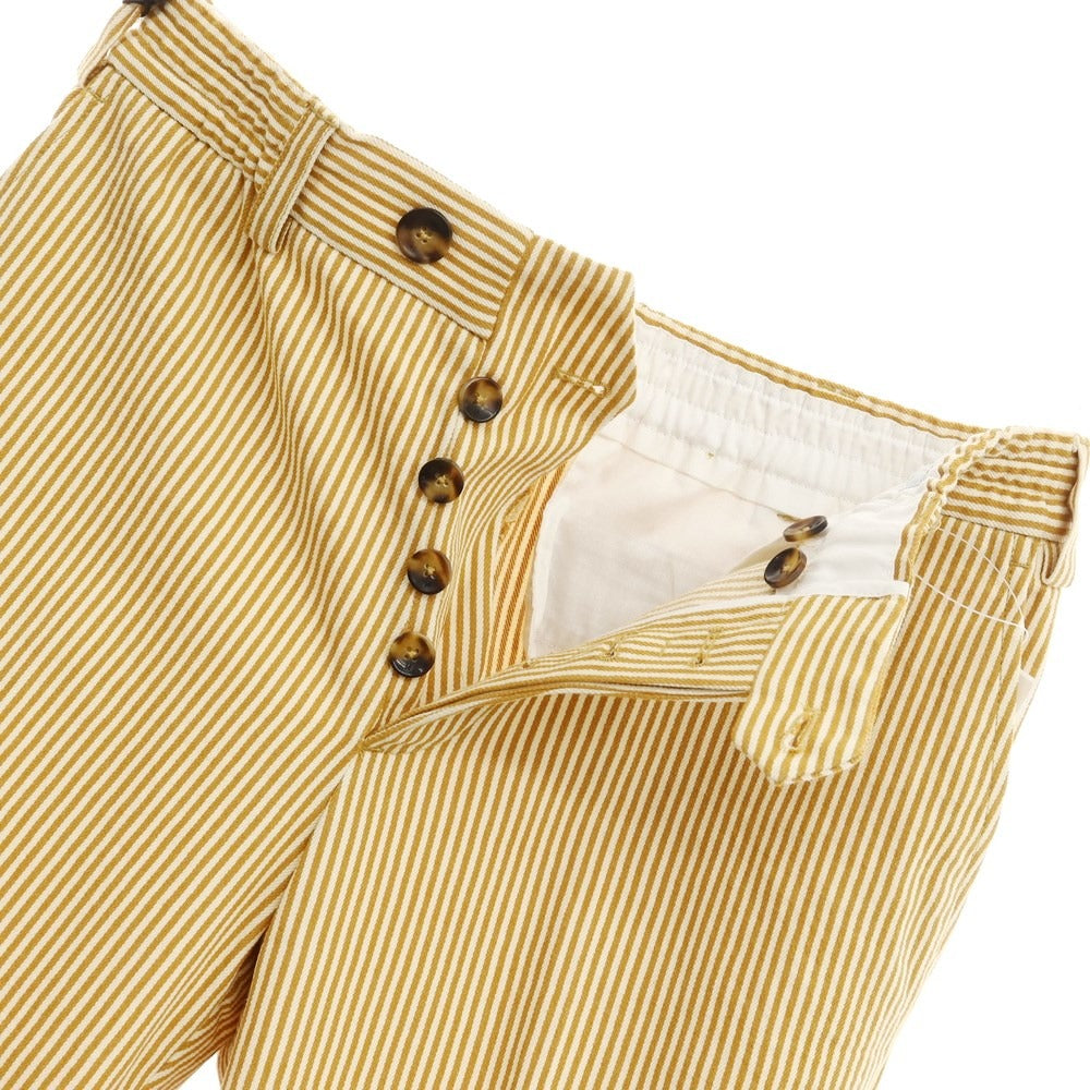 [New] PT TORINO Reworked Cotton Striped Casual Slacks Pants Off-white x Mustard Brown [Size 32] [YEL] [S/S] [Condition Rank N] [Men&