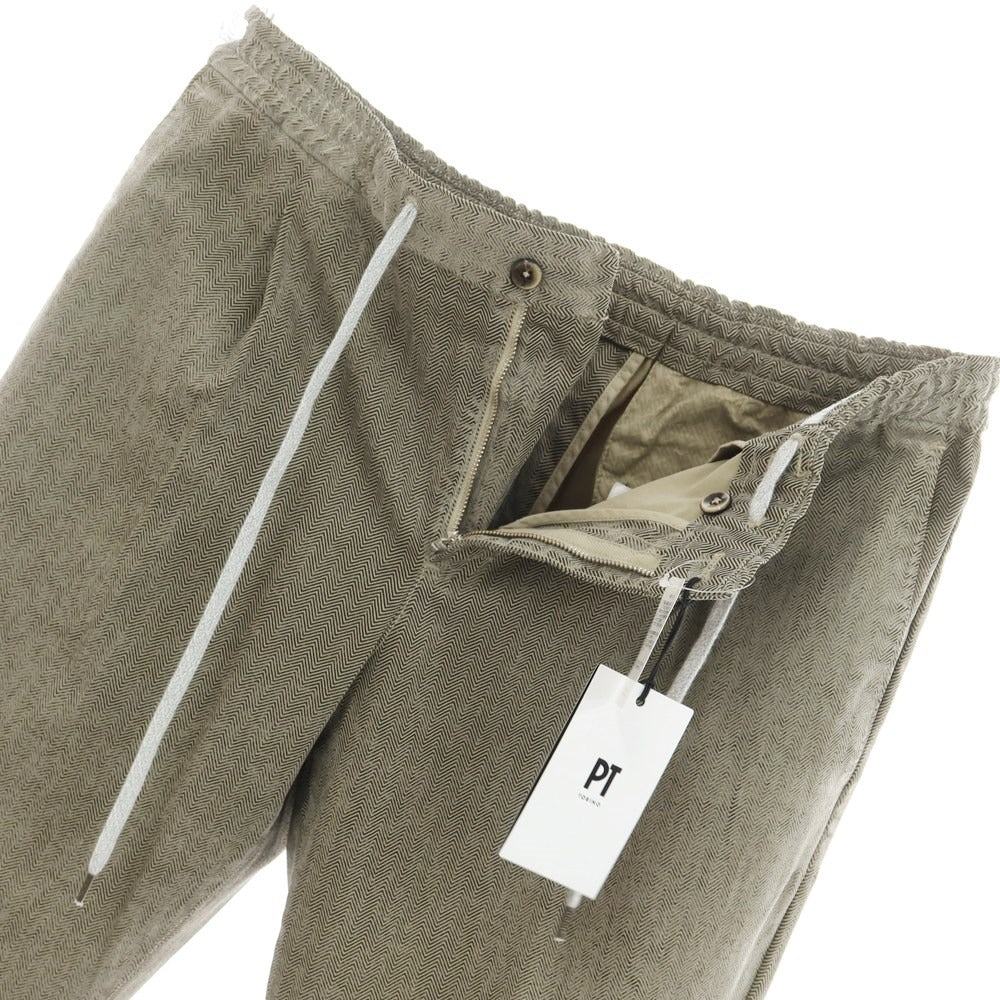 [New] PT TORINO Cotton Easy Casual Slacks Pants Beige x Dark Brown [Size 48] [BEI] [S/S] [Condition Rank N] [Men&