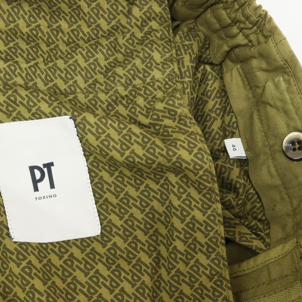 [New Outlet] PT TORINO Cotton Twill Casual Slacks Pants Olive [Size 46] [GRN] [S/S] [Condition Rank N-] [Men&