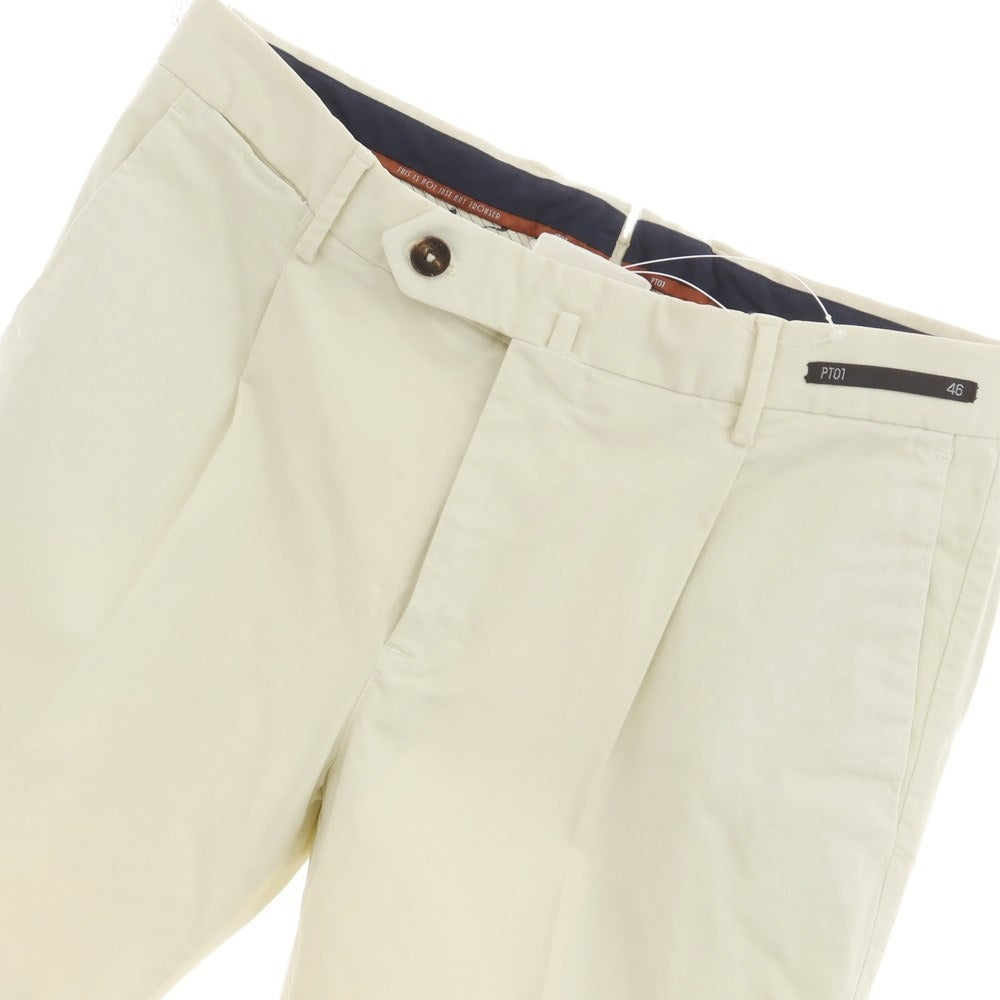 [New Outlet] PT01 Stretch Cotton Casual Slacks Pants Ivory Beige [Size 46] [BEI] [S/S] [Condition Rank N-] [Men&