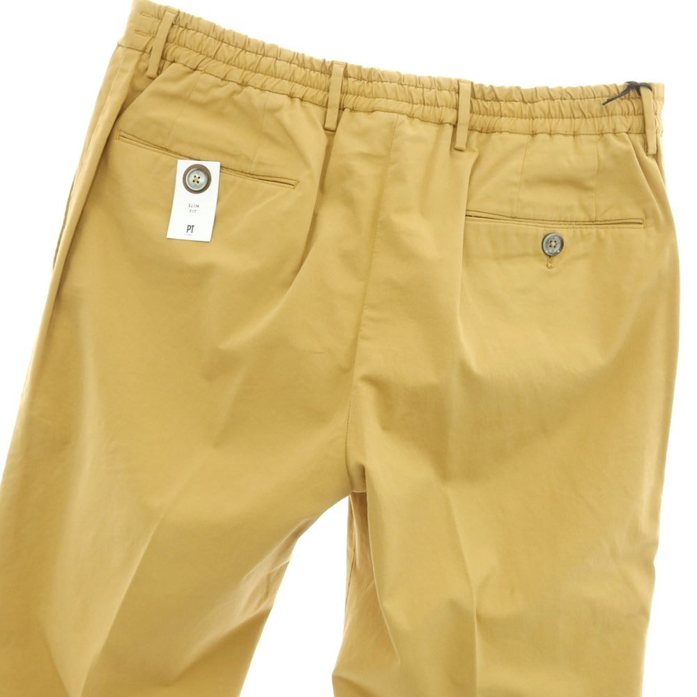 [New Outlet] PT TORINO Stretch Cotton Easy Casual Slacks Pants Yellow Ocher [46] [Condition Rank N-] [Men&