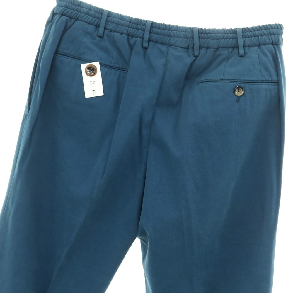 [New] PT TORINO Cotton Rayon Casual Slacks Pants Blue Green [Size 48] [GRN] [S/S] [Condition Rank N] [Men&