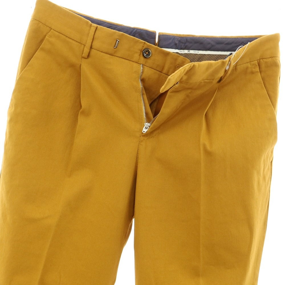 [New] PT TORINO Stretch Cotton Casual Slacks Pants Mustard [Size 46] [YEL] [S/S] [Condition Rank N] [Men&