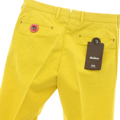 [New Outlet] PT01 Bahia Stretch Cotton Casual Slacks Pants Yellow [Size 46] [YEL] [S/S] [Condition Rank N-] [Men&