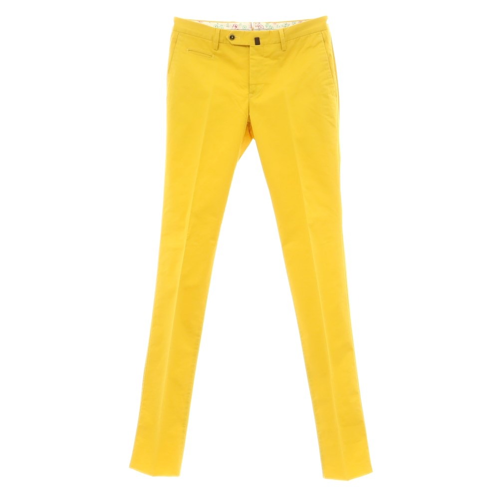 [New Outlet] PT01 VELO Stretch Cotton Casual Slacks Pants Yellow [Size 46] [YEL] [S/S] [Condition Rank N-] [Men&