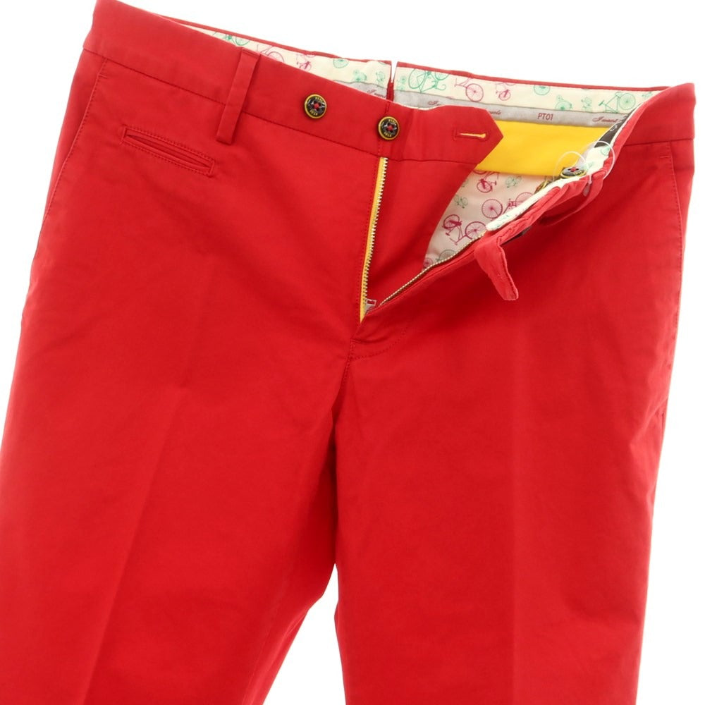 [New Outlet] PT01 VELO Stretch Cotton Casual Slacks Pants Red [Size 46] [RED] [S/S] [Condition Rank N-] [Men&