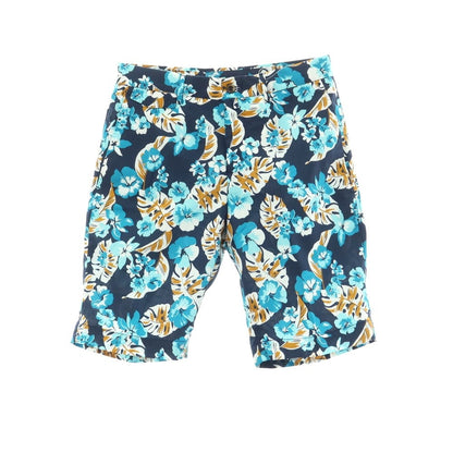 [New] PT TORINO BERMUDA Cotton Botanical Print Shorts Navy x Light Blue [Size 44] [NVY] [S/S] [Condition Rank N] [Men&